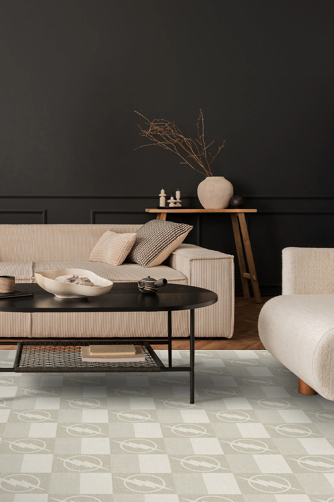 The Flash™ Karo Beige Teppich - Image 4